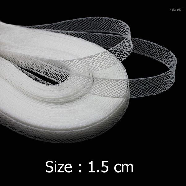 

iubufigo] 0.6" 1.5cm flat hard stiff plain crins horsehair crinolines braid1, Black;white