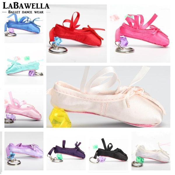 

kids ballerina mini ballet shoe ballet keychain gift satin pointe shoes key ring pink dance shoes bag charm chain dt0091, Black;red
