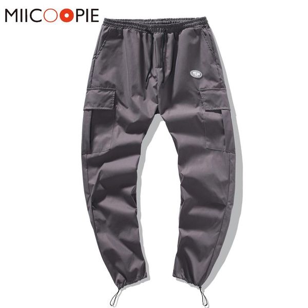 

mens hip hop harem cargo joggers pants korean fashions new big pockets man sweatpants streetwear casual men track pants m-4xl, Black