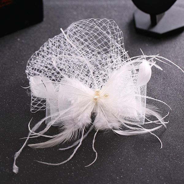 

feather cap lady cocktail dinner party fedoras wedding bridal bowknot mesh veil hats vintage sombreros chapeau fascinators lm059 h jlltoq