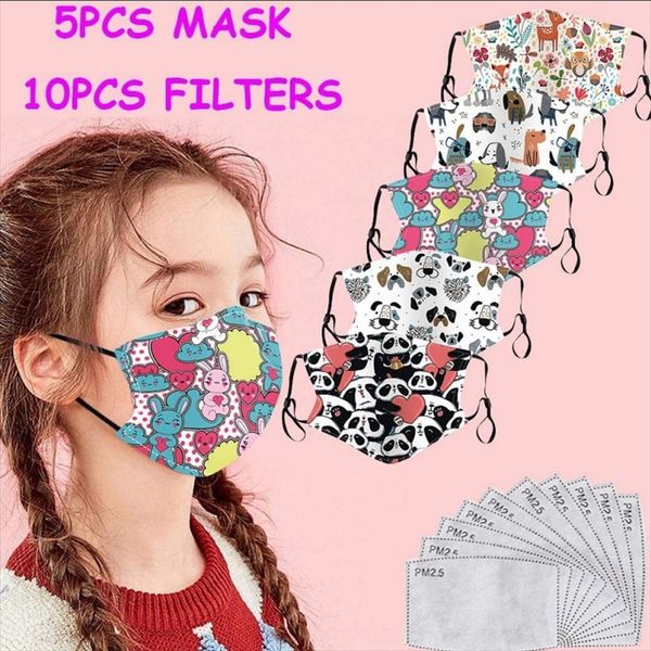 

1dl4d popular children's cartoon pm2.5 dust and haze proof mask ear hook washable baby mask