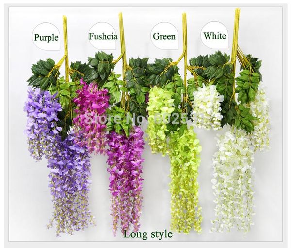 

f-shipping 110cm 4 colorswisteria string violet silk flower vine wedding decorations party or l decorations