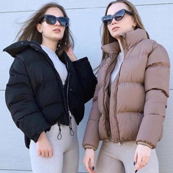 

yiciya winter 8 colors oversized bubble jacket women puffer coat stand collar mint green jackets thicken parka winterjas dames1, Black