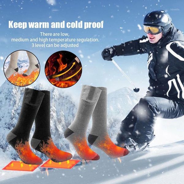 

sports socks thermal heated for women men winter warm heating foot electric battery warmer cycling1, Black