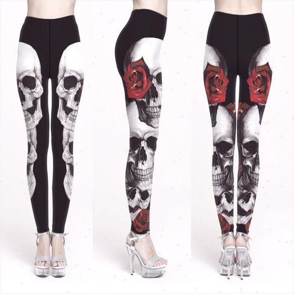 

leggings sell womens skull flower black leggings digital print pants trousers stretch pants plus size s 5xl