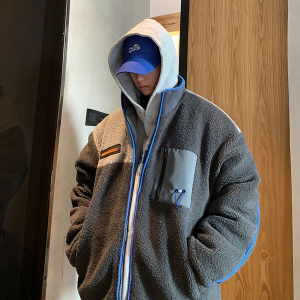 

2021 cotton-padded autumn new contrast cotton-quilted clothing male youth anvk, Black