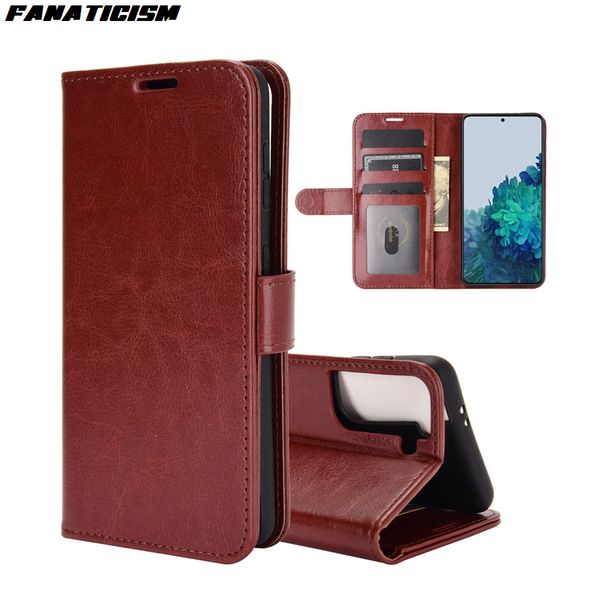 

s30 leather flip wallet case for samsung galaxy s21 s30 case crazy horse skin pattern leather phone cover