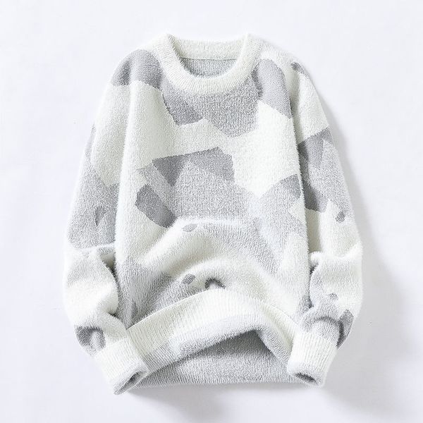 

sweater thickened men/women's round neck pullover fashionable slim body warm knit bottom youth jacket, White;black