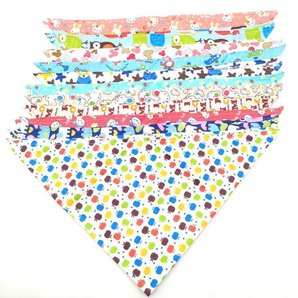 

dog apparel 30/50 pcs bandana pet saliva towel bibs scarf cotton adjustable puppy kerchief accessories supplies1