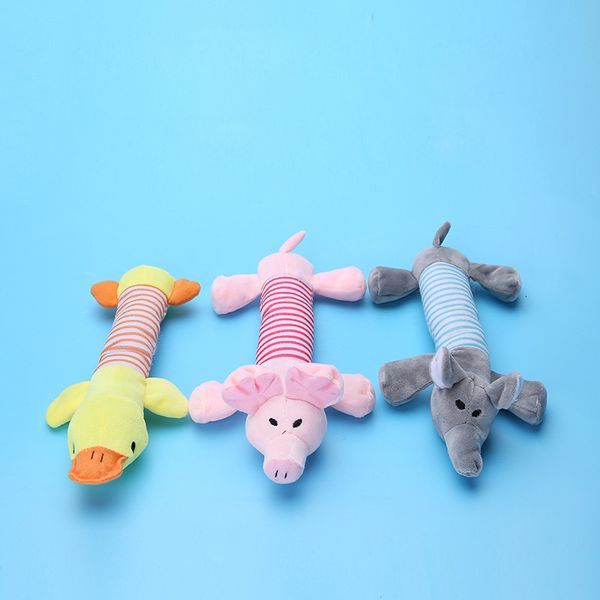 

puppy dog pet 3 chew squeaky style plush duck pig elephant sound toys wholesale ing