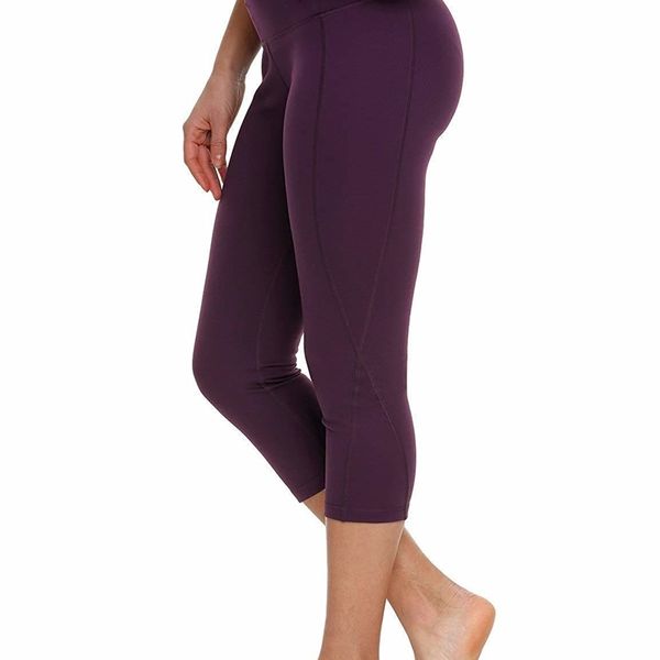 

10 pieces women's ankle legging yoga pants inner pocket non see-through fabric poly coolmax 201027, Black