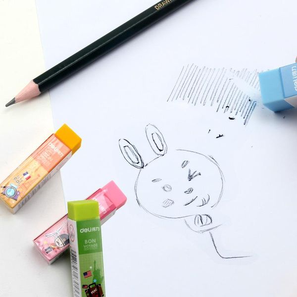 

1pcs kawaii colored rubber erasers durable flexible pencil eraser rubber for kids gift student stationery school supplies h wmtglx