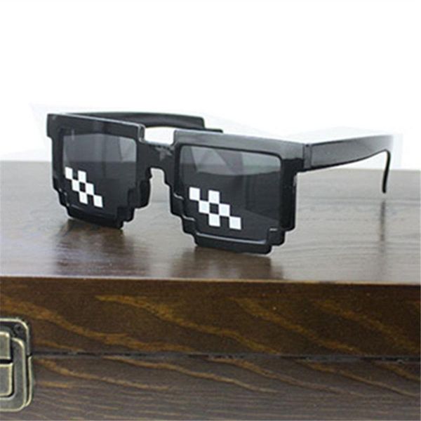 

sunglasses kujuny funny mosaic pixel men women thug life eyeglasses classic party props eyewear 8 bit mlg pixelated sun glasses, White;black