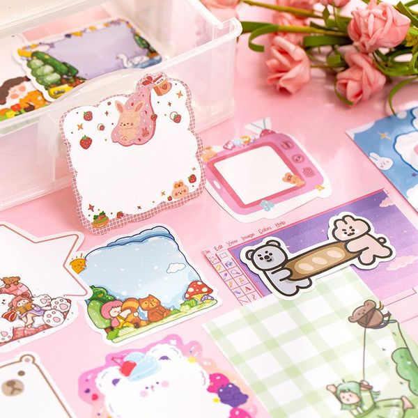 

200pcs лот kawaii блокнот writable сыпучие лист бумаги канцелярские украшения скрапбукинг офис школа 2020 memo pad закладки wmtnwl