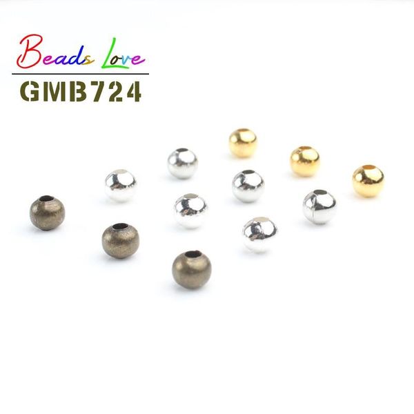 

m 4 мм 6 мм металлические бусины круглые свободные разные бусины для ювелирных изделий изготовления diy браслет ожерелье аксессуары оптом jl