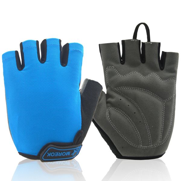 

moreok men women cycling gloves half finger bike gloves shockproof breathable mtb road mountain bicycle bmx gym sport gloves sqcfho pingtoy, Black