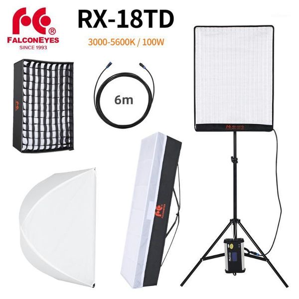 

falcon eyes 100w led p video light portable led p light 504pcs flexible rx-18td with diffuser + stand1
