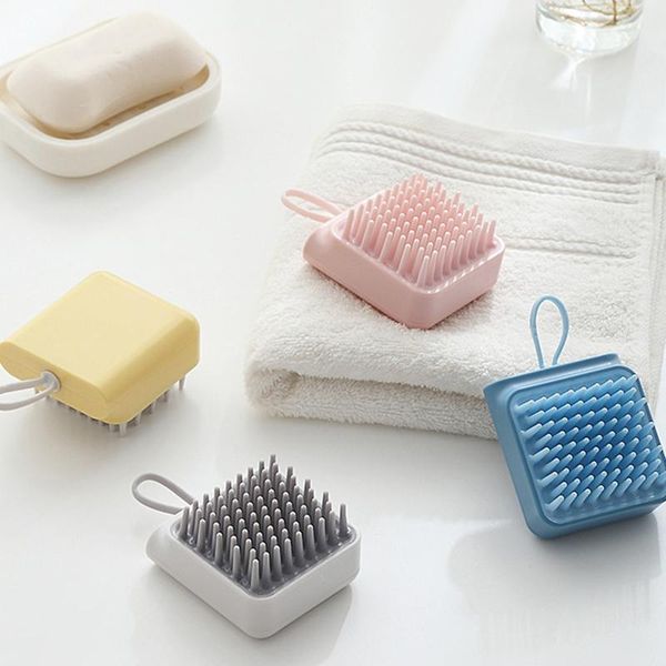 

pet bath massage brush dog cat shampoo foaming shower comb hair removal cleaning washing grooming tool q wmtfpm, Silver