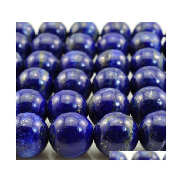 Doğal taş lapis lazuli yuvarlak gevşek boncuklar Strand 4 6 8 10 12 14mm Mücevher Yapma Boyutu NO.SAB12 1YQQ9