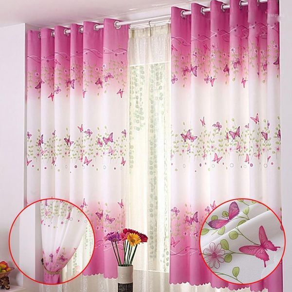 

modern style flower butterfly window curtains for living room curtains for home bedroom butterfly curtain girl princess1