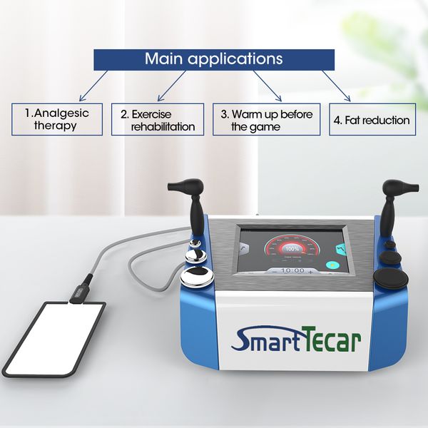 

portable 2 in 1 tecar therapy radiofrequency physiontherapy physical physio for for body pain relief face lift slimming machine