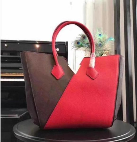 

fashion kimono leather handbag genuine bag handbag women tote bag quality women style classic sell bags shoulder fashion qceef, Red;black