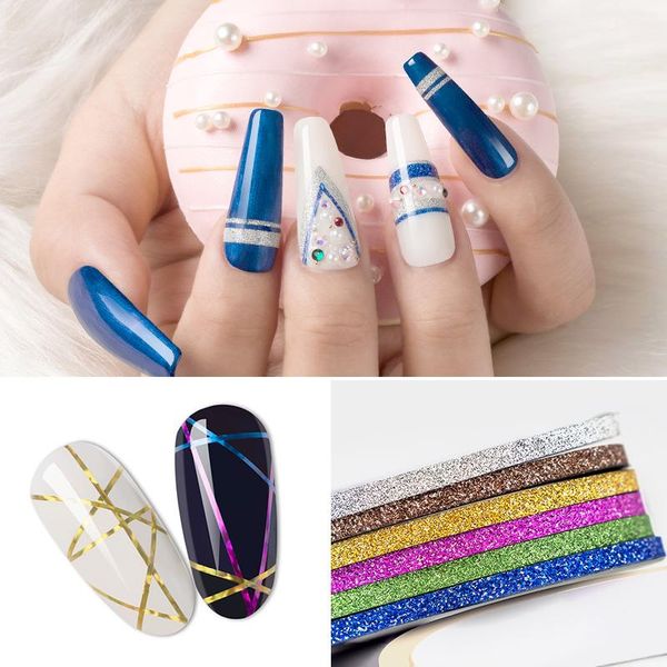 

stickers & decals 1 roll copper wire nail art decoration charm line diy design 3d tips gold silver rose rhinestones jewelry manicure supplie, Black