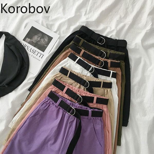 

korobov korean preppy style women high waist shorts summer new chic harajuku short feminino sashes female shorts, White;black