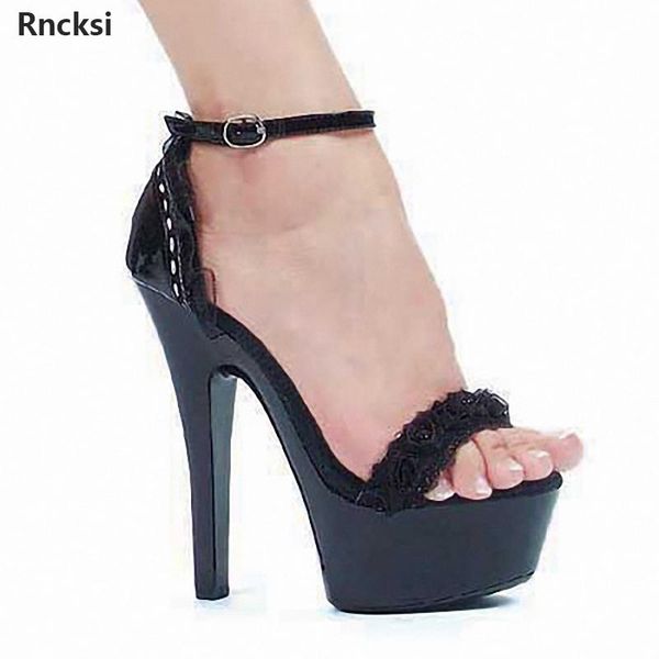 

sandals rncksi 15 cm high heels banquet dancing shoes model women's, Black