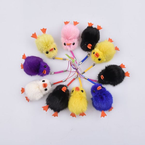 

duck fuzzy wuzzy charm soft plush fur cute lovely duck keychain key ring for phone bag pendant cartoon doll, Slivery;golden