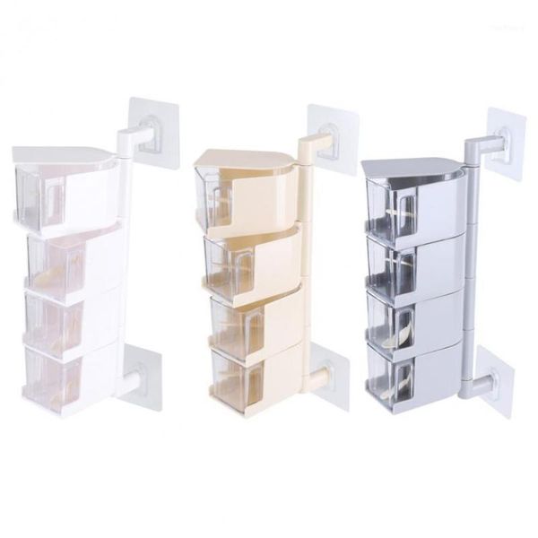 

sticking rotary seasoning kitchen pepper sugar jar spice rack box storage1