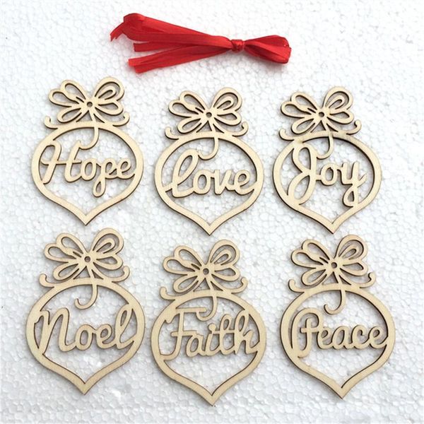 

6pcs wooden christmas decorations ornaments pendant party and festival home decor 2017 dropshipping 7 9.8 cm wmtgqn