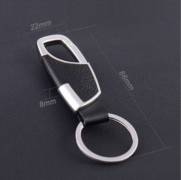 

car 20pcs inlay personalised luxury keychain manual metal ring leather key chain creative birthday giftzawk, Silver