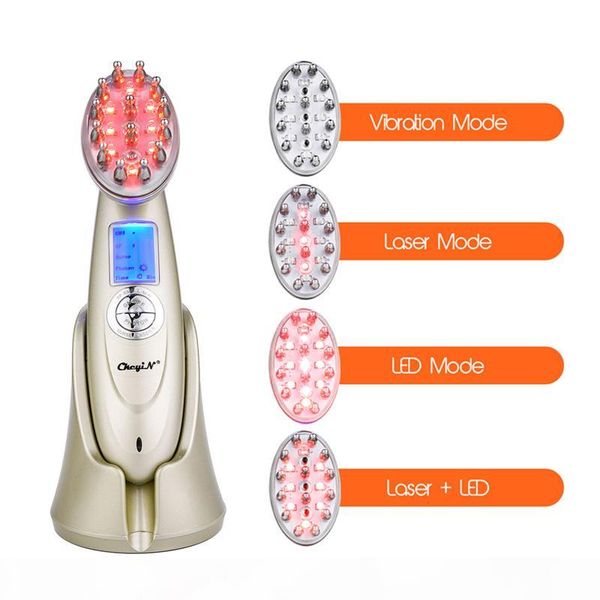 

electric laser hair growth comb anti hair loss treatment infrared rf nano red light vibration massage brush hair care