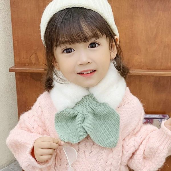 

winter foreign baby sle women's fashion children's warm cover korean cross scarf boy's neck, Red;brown