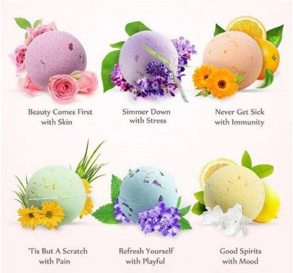 

60g bath bombs natural aromatic bubble bath pinball fashion spring essential oil handmade spa bath salt ball dhl free