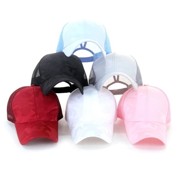 

fashion hats criss-cross hollow out baseball cap camouflage solid color womens men ball hat design cowboy hats mesh visor headwear h2306, Yellow