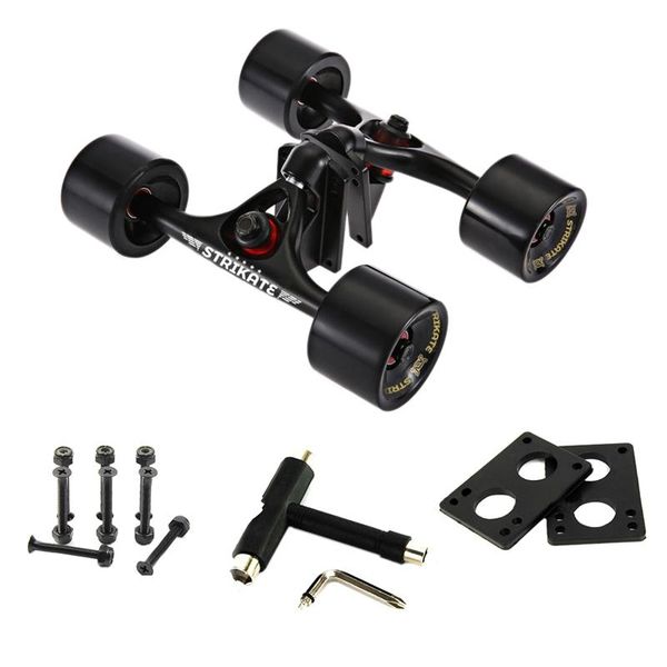 

skateboarding strikate 2pcs skate truck longboard aluminum alloy with 70x51mm big wheels skateboard trucks parts
