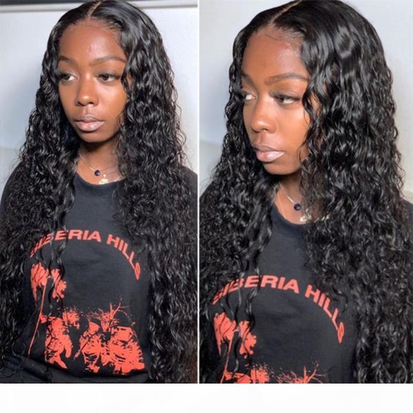 

water wave lace front human hair wigs density 150% 4x4 lace front wigs for women wavy and wet closure wig 8-26inches, Black;brown