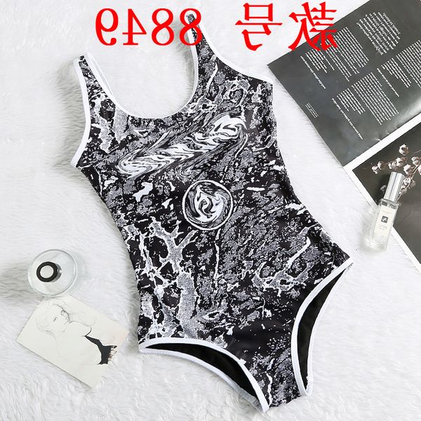 

floral backless print sweet creative letter swimsuit