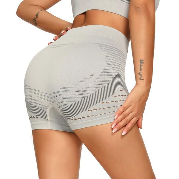 

yoga outfits summer hollow seamless workout sports shorts women high waist super stretchy sport gym leggings, White;red