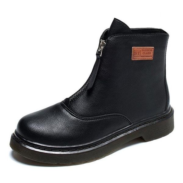 

boots 2021 women autumn for ankle women't female footwear black zipper rubber round toe