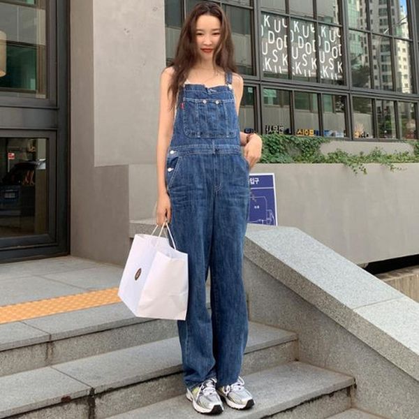 

han edition good-looking minus age loose wash straight leg braces jeans pants of mop the floor y1214, Blue