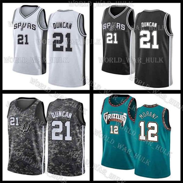 

ja 12 morant san antonio spurs memphis grizzlies tim 21 duncan jersey 13 jaren jackson jr green basketball jerseys, Black;red