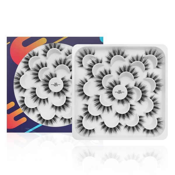 

10 pairs natural long mink false eyelashes set thick soft & vivid handmade 3d fake lashes eyes makeup accessory drop shipping