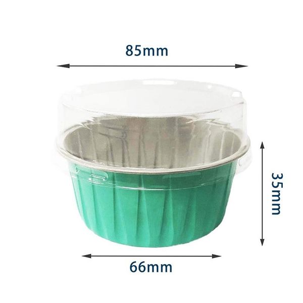 

100pcs 5oz 125ml disposable cake baking cups muffin liners cups with lids aluminum foil cupcake baking cups f sqcmgl
