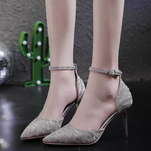 

corporis 2020 spring autumn new shoes woman pointed toe ladies high heels shoes thin heels buckle prom wedding women, Black