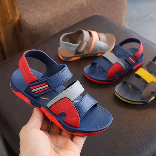 

and boys' sandals 2020 girls' summer new children's korean chaozhong universi students' beach sho, Black;red