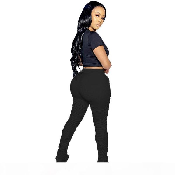 

wjustforu clothes stacked sweatpants women 5 color skinny pleated joggers female fashion casual pencil trousers vestidos slim, Black;white
