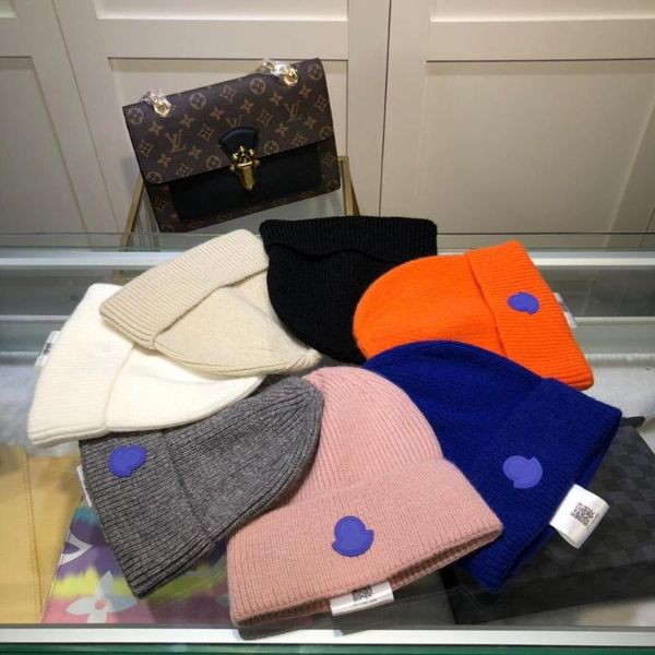 

2021 beanies winter knitted hat adk label cap hat for woman warm solid color men acrylic outdoor bonnet, Blue;gray